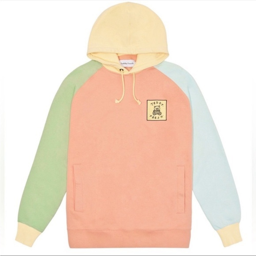 Teddy Fresh Color Block Hoodie In Natural View 5